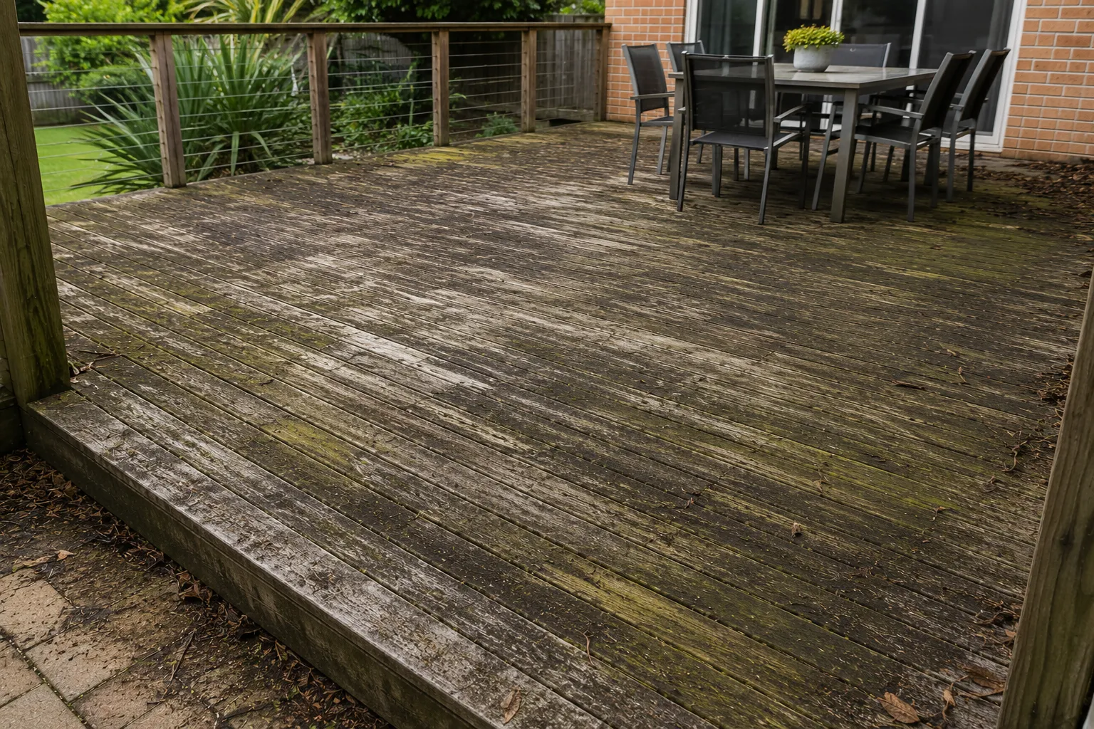 Before cleaning Decks and Patios