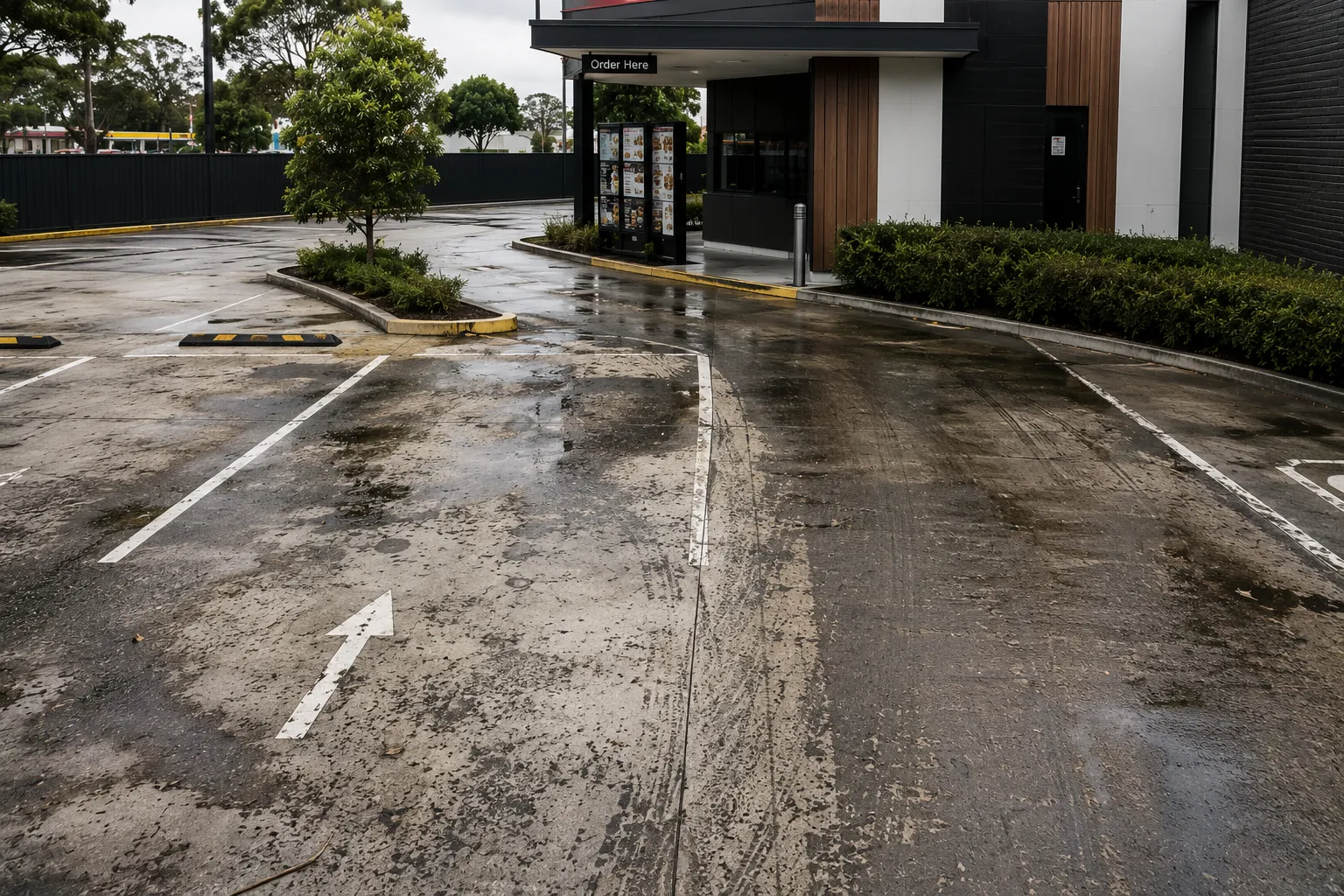 Before cleaning Carparks and Drive-Thrus