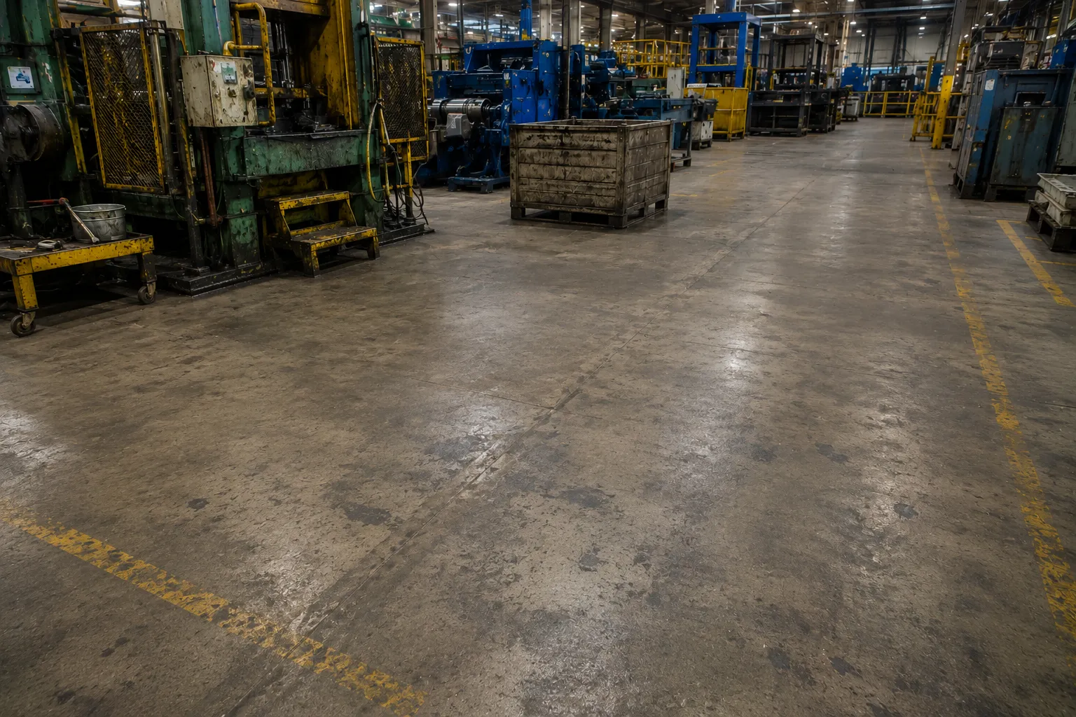 Before cleaning Factory Floor Degreasing
