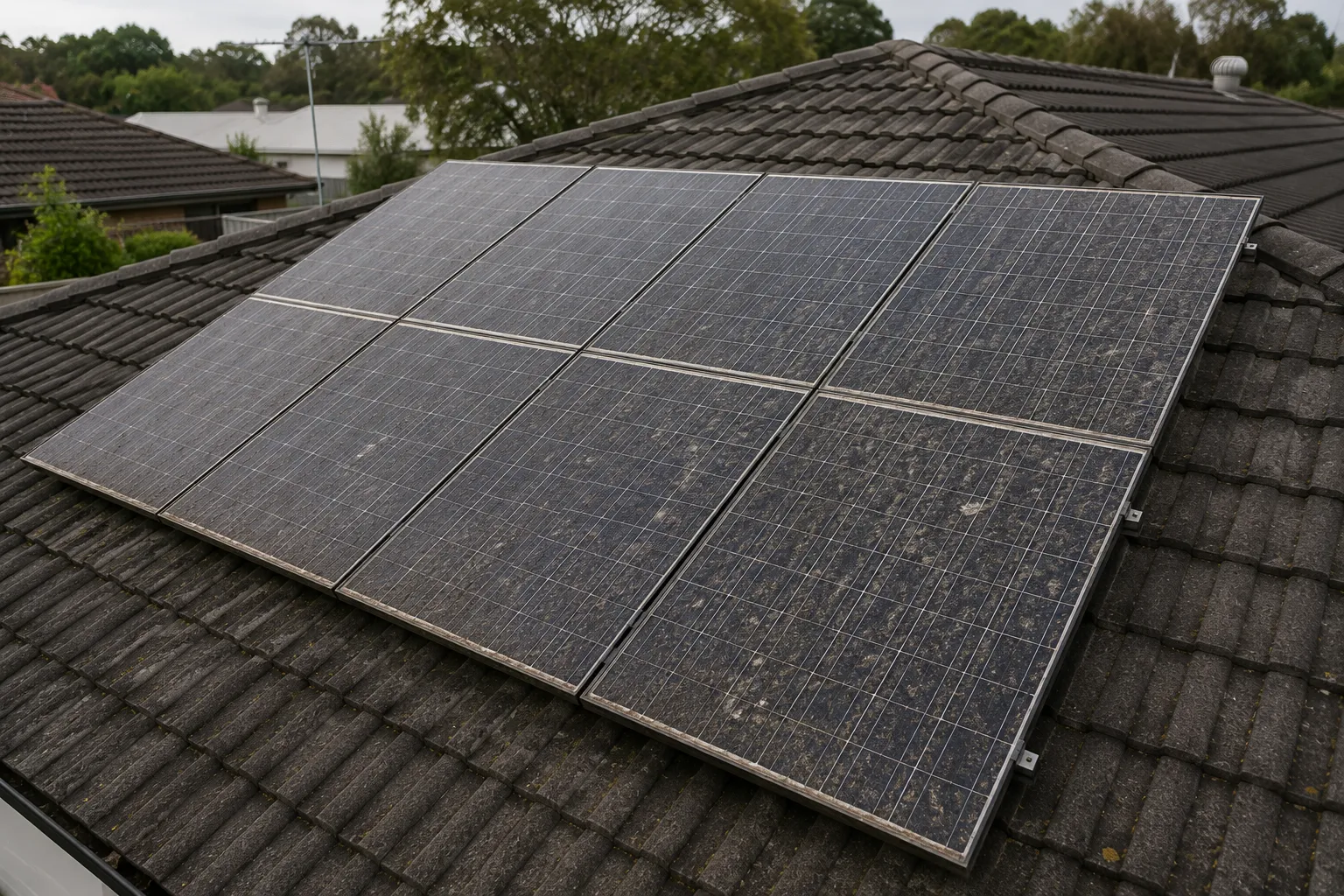 Before cleaning Solar Panel Cleaning
